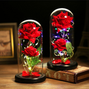 Flor De Folha De Luz LED Rosa Eterna Em Vidro-Presente Para Namorada , Dia Dos Namorados Das Mães E Noivas