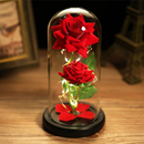 Flor De Folha De Luz LED Rosa Eterna Em Vidro-Presente Para Namorada , Dia Dos Namorados Das Mães E Noivas