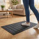 Tapete Entrada ZigZag Grande 45x75 Preto Sala de Estar Premium Elegante