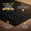 Tapete Entrada ZigZag Grande 45x75 Preto Sala de Estar Premium Elegante