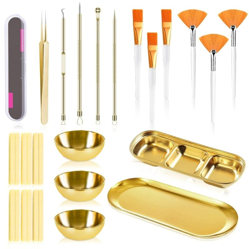 iny Suprimentos De Estética Para Tratamentos Faciais Conjunto De 6 Tigelas De Rosto Douradas 6 Faces